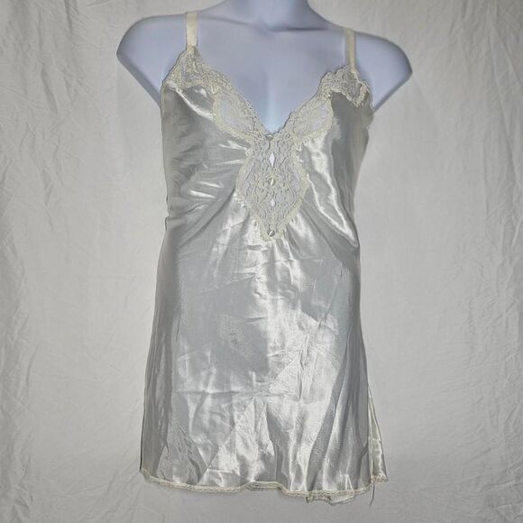 Dresses & Skirts - vintage 90s y2k white satin plus size coquette slip dress